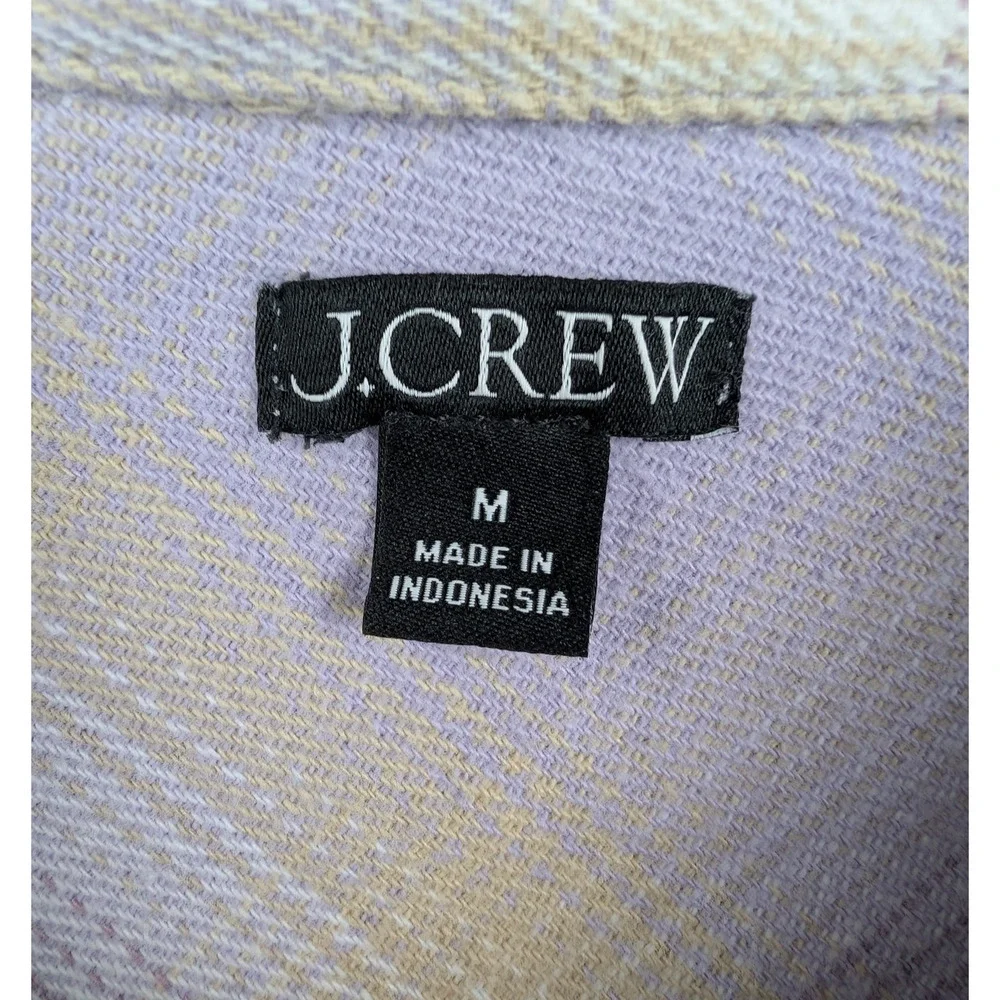 J Crew Relaxed Button Up Shirt Womens Medium Heavy Knit Shacket Lumberjane Plaid